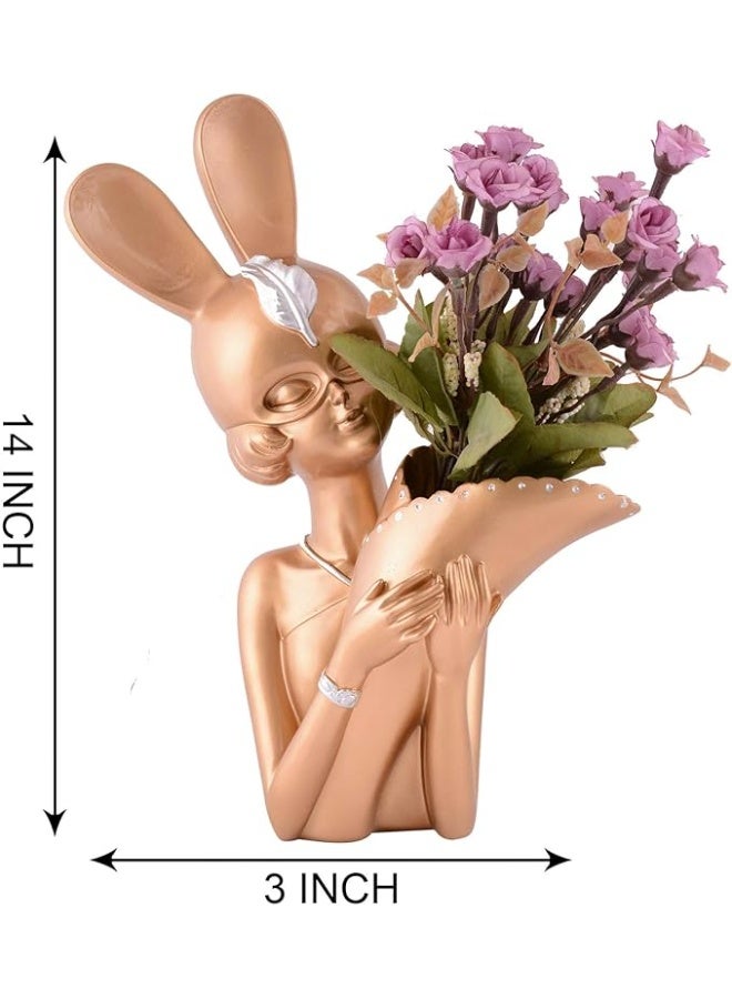 Decorative Flower Vases showpiece for Living Room, Bedroom, Kitchen, Dining Room, Office Decoration Home Decor 14 Inch(Peach) - Image 2